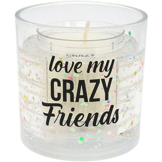 Crazy Friends 5 oz Refillable Soy Wax Candle with LED Accents