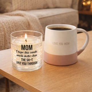 Mom's Candle 5 oz Refillable Soy Wax Candle with LED Accents Scent: Fresh Cotton