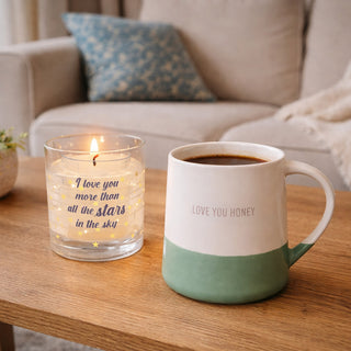 Stars 5 oz Refillable Soy Wax Candle with LED Accents