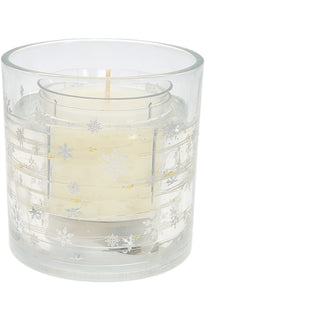 Snowflakes 5 oz Refillable Soy Wax Candle with LED Accents