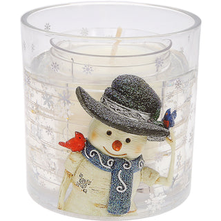 Snowman 5 oz Refillable Soy Wax Candle with LED Accents