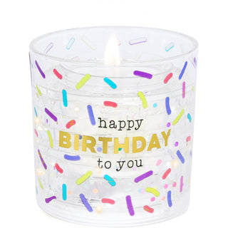 Happy Birthday 5 oz Refillable Soy Wax Candle with LED Accents