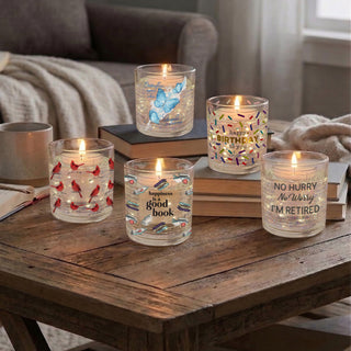Happy Birthday 5 oz Refillable Soy Wax Candle with LED Accents