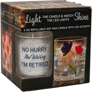 Retired 5 oz Refillable Soy Wax Candle with LED Accents