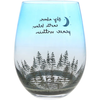 Peace Within 18 oz Stemless Wine Glass