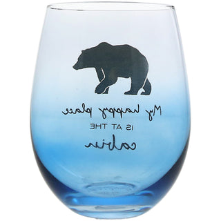 Happy Place 18 oz Stemless Wine Glass