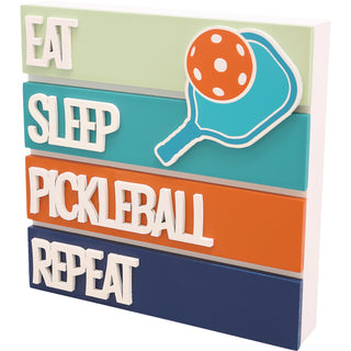 Eat Sleep Pickleball 6.5" MDF Plaque