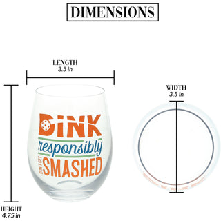 Dink Responsibly 18 oz Stemless Wine Glass