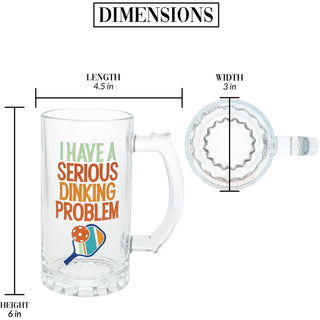 Dinking Problem 16 oz Glass Stein