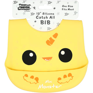 Yellow Mini Monster 12" Silicone Catch All Bib