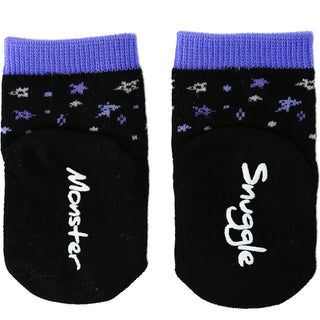 Purple Snuggle Monster 0-12 Month Non-slip Baby Socks