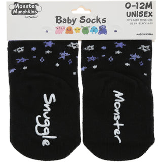 Purple Snuggle Monster Non-slip Baby Socks