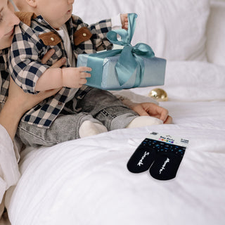 Blue Snack Monster 0-12 Month Non-slip Baby Socks