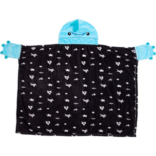 Blue Snack Monster 30" x 40" Coral Fleece Hooded Blanket