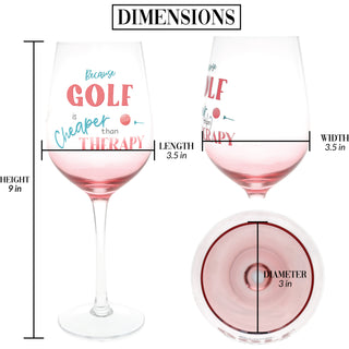 Golf Therapy 16 oz Stemmed Wine Glass