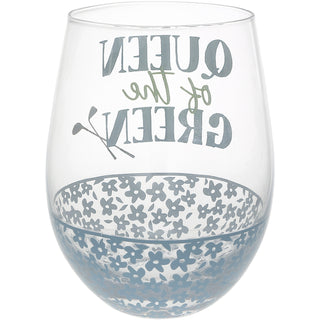 Queen of the Green 18 oz Stemless Wine Glass