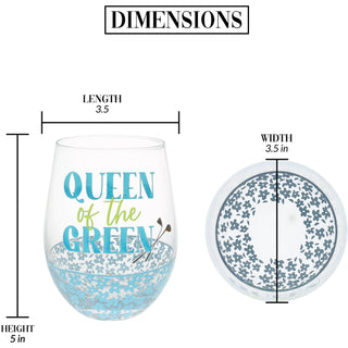 Queen of the Green 18 oz Stemless Wine Glass