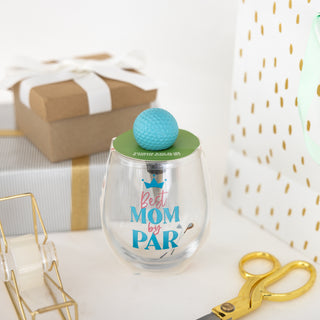 Best Mom Bottle Stopper and 18 oz Stemless Gift Set