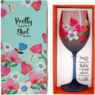 Favorite Bitch Gift Boxed 18 oz Wine Glass