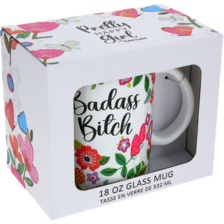 Badass Bitch 18 oz Glass Mug