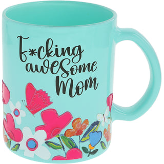 Awesome Mom 18 oz Glass Mug