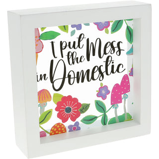 Domestic 5" x 5" Framed Glass Plaque