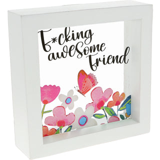 Awesome Friend 5" x 5" Framed Glass Plaque