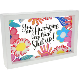 You Are Awesome 8.5" x 5.5" Framed Glass Plaque