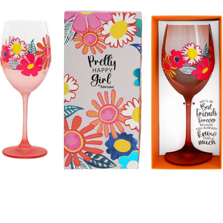 Best Friends Gift Boxed 18 oz Wine Glass