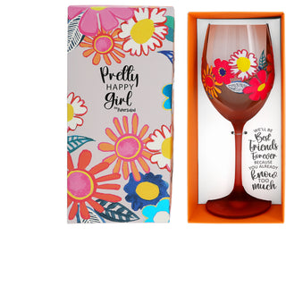 Best Friends Gift Boxed 18 oz Wine Glass