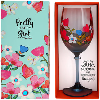 Wine & Sarcasm Gift Boxed 18 oz Wine Glass