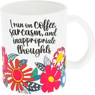 Coffee & Sarcasm 18 oz Glass Mug