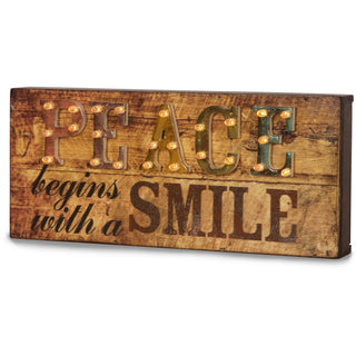 Peace 10.25" x 4.5" LED Marquee Plaque