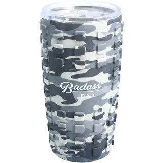 Badass Dad 20 oz Travel Tumbler with 3D Silicone Wrap