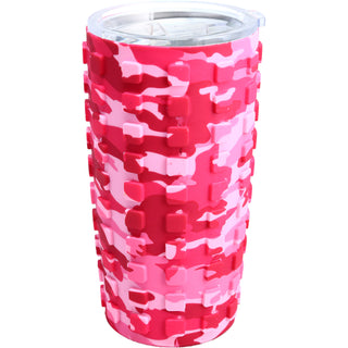 Pretty in Pink 20 oz Travel Tumbler with 3D Silicone Wrap