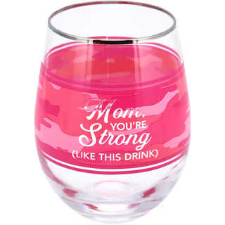 Mom 18 oz Stemless Wine Glass