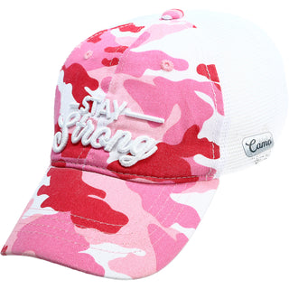 Strong Pink Camo Adjustable Mesh Hat