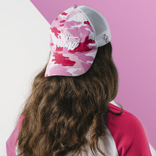 Strong Pink Camo Adjustable Mesh Hat