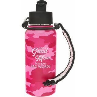 Good Mom 32 oz Stainless Steel Water Bottle with Paracord Survival Handle