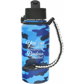 Badass 32 oz Stainless Steel Water Bottle with Paracord Survival Handle