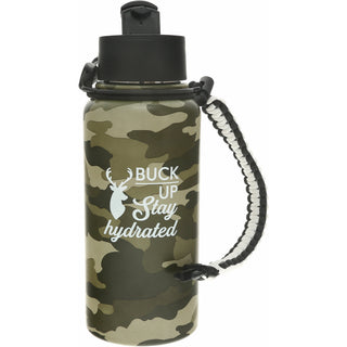 Buck Up 32 oz Stainless Steel Water Bottle with Paracord Survival Handle