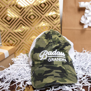 Grandpa Green Camo Adjustable Mesh Hat