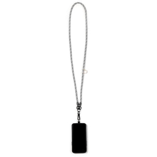 Black Stripe Soft Nylon Crossbody Phone Lanyard