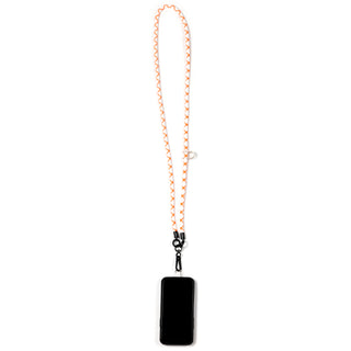 Orange Stripe Soft Nylon Crossbody Phone Lanyard