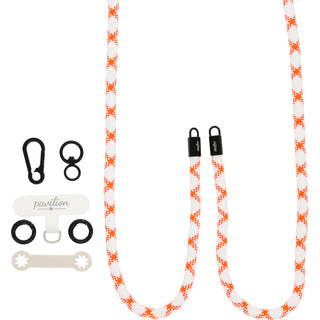 Orange Stripe Soft Nylon Crossbody Phone Lanyard