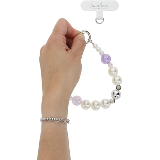 Lavender Beaded Hands-Free Wrist Strap