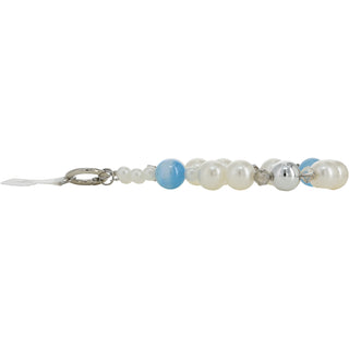 Blue Beaded Hands-Free Wrist Strap