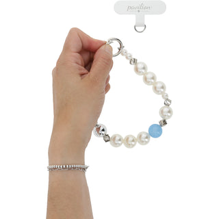 Blue Beaded Hands-Free Wrist Strap