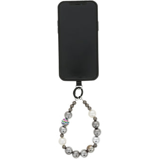 Silver Beaded Hands-Free Wrist Strap