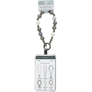 Silver Beaded Hands-Free Wrist Strap